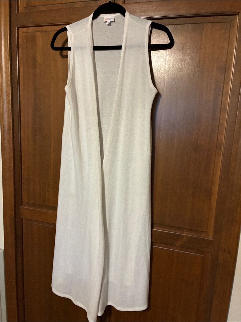 LuLaRoe Ivory Long Sleeveless Open Vest Sweater